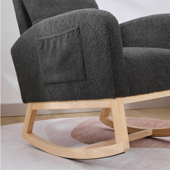 Fauteuil à dossier haut pour salon, Chaise à bascule moderne
