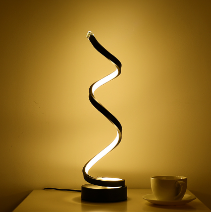 Lampe de Table Spirale Noire pour Chambre (Une Pièce)