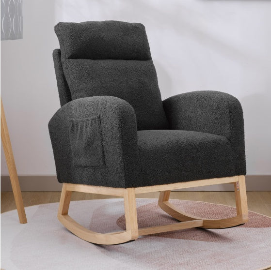 Fauteuil à dossier haut pour salon, Chaise à bascule moderne