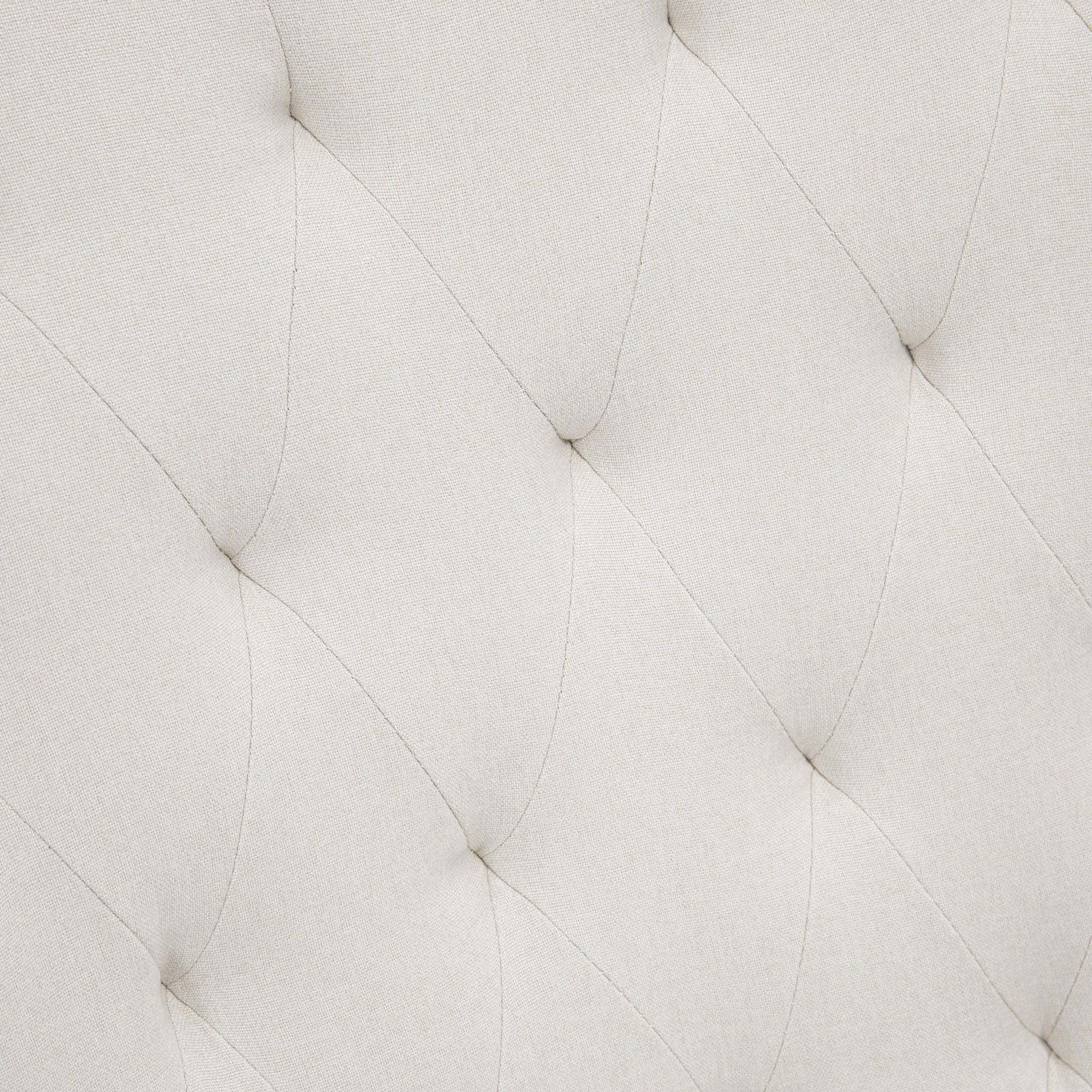 Mid-Century Fabric Rocking Chair Sofa Armchair Tufted Rocker Wingback Accent Chair with Padded Seat, Rubber Wood Base for Home Studio, Bedroom, Living Room, Cream White