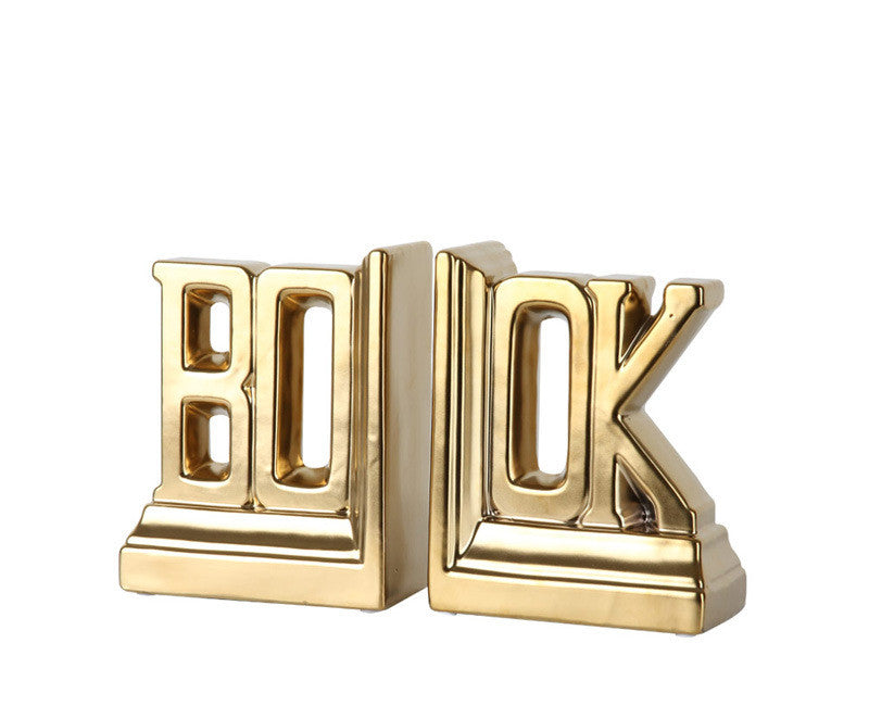 Originality Luxury Simplicity Electroplating Gold Lettered Bookcase