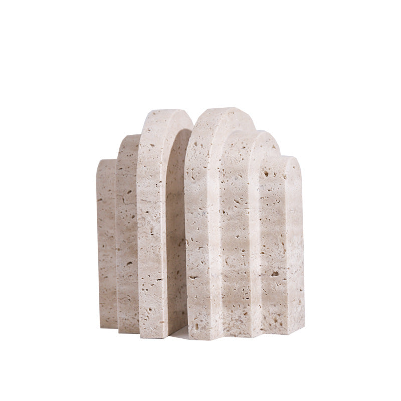 Serre-livres en Pierre Jaune Naturelle de Style Nordique pour la Décoration de la Maison