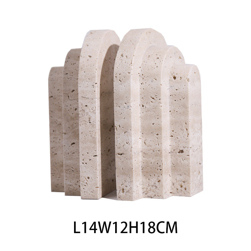 Serre-livres en Pierre Jaune Naturelle de Style Nordique pour la Décoration de la Maison