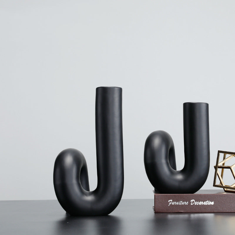 Geometric Resin Elbow Flower Model Room Wine Cabinet Bookcase