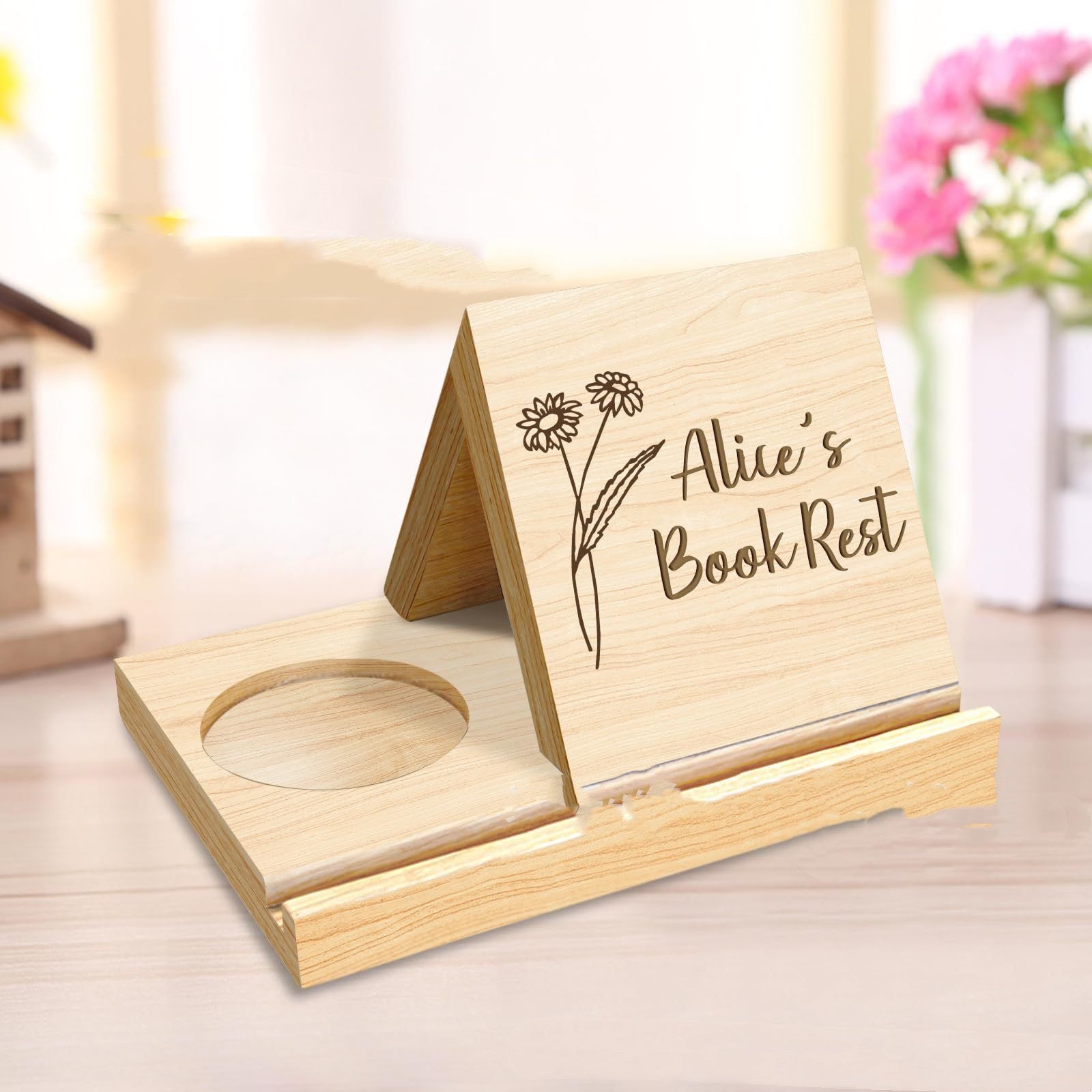 Solid Oak Triangle Bookcase Bookshelf Christmas Birthday Gift For Book Lovers