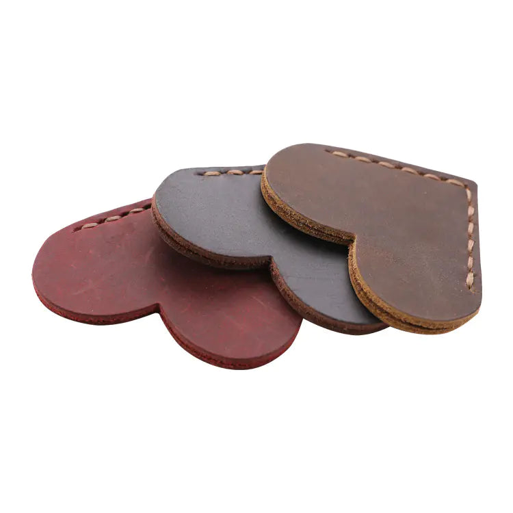 Marque-page Coeur en Cuir Vintage Fait Main