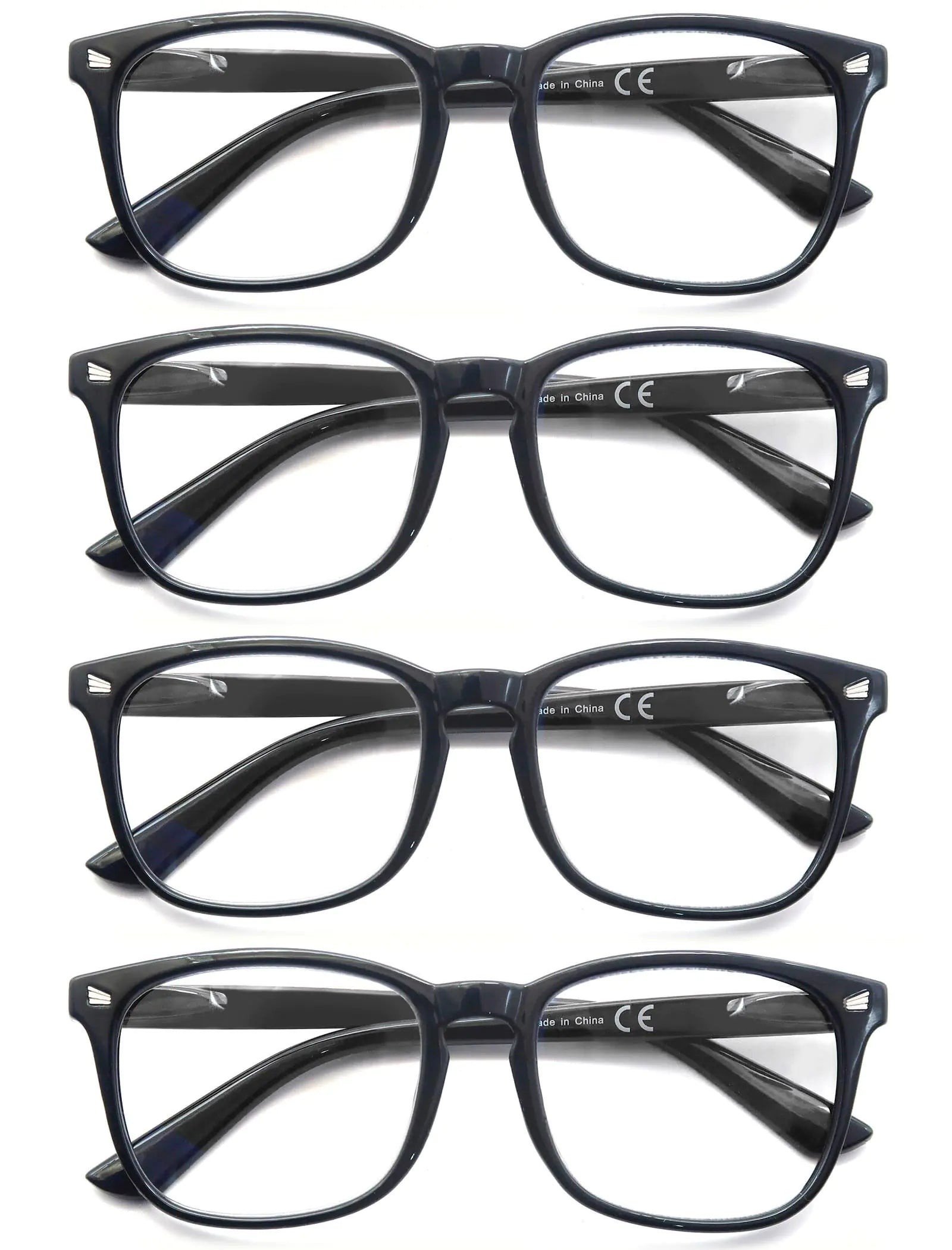 HAPJOYS Multi-Diopter Blue Light Shield Reading Glasses 4 Pack